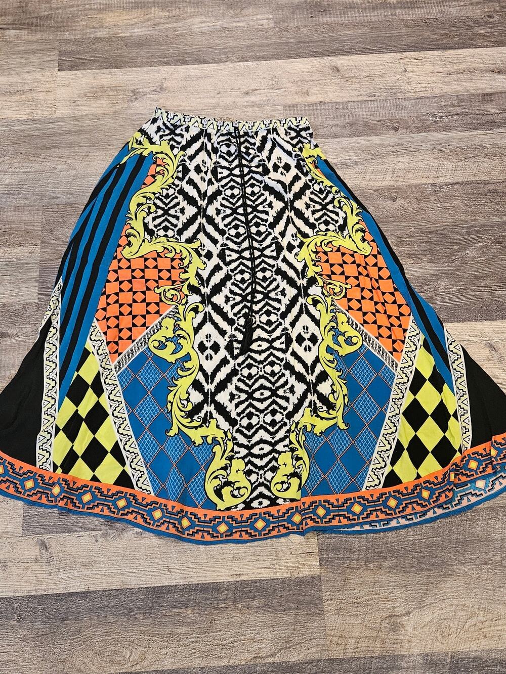 Flying tomato anthropologie maxi skirt bold eclectic large swing boho indie